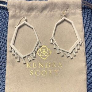 Kendra Scott White Hexagon Earrings